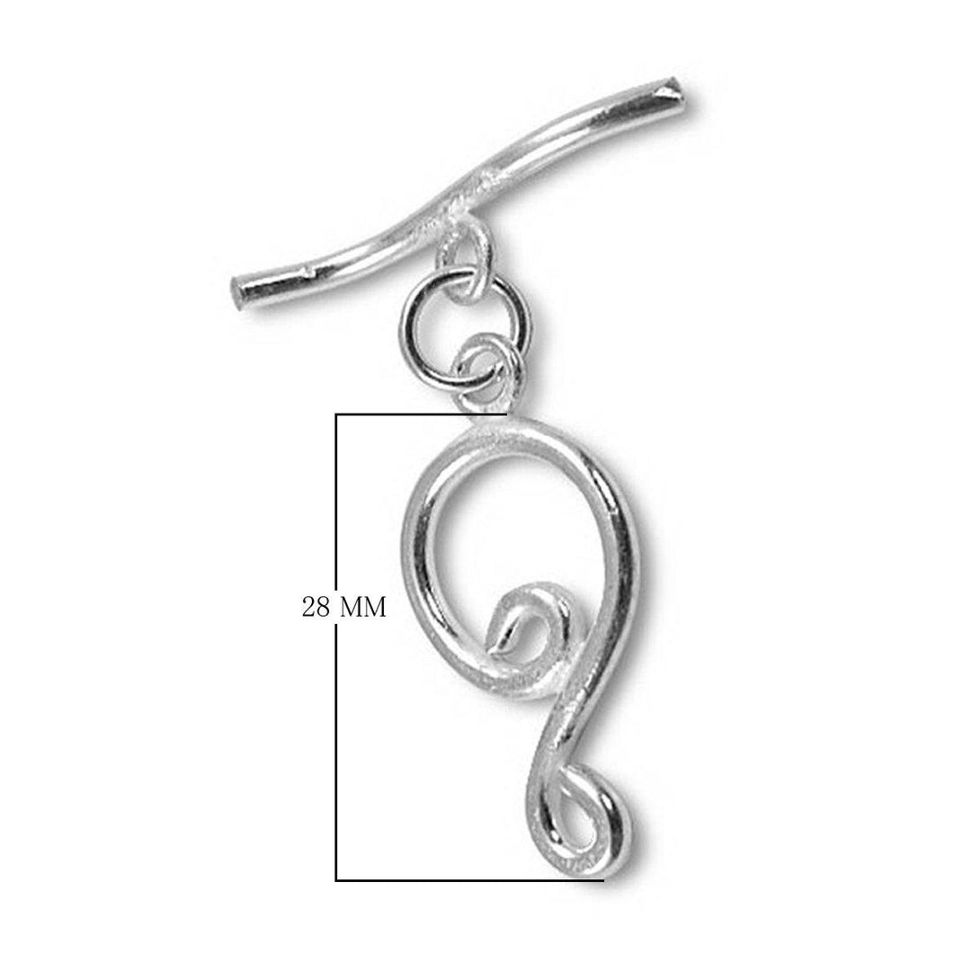 TSF-143 Silver Overlay Simple & Delicate Like Teardrop Toggle 28MM Beads Bali Designs Inc 