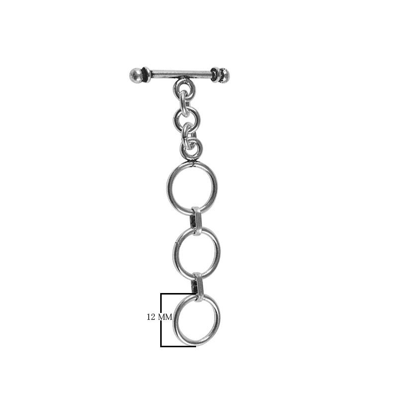 TSF-153-12MM Silver Overlay Adjustable Sleek and Modern Design Toggle Beads Bali Designs Inc 