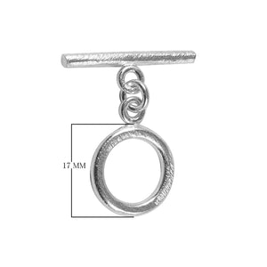 Silver Overlay toggle clasp with ring-and-bar design, handcrafted in India for wholesale jewelry findings and bulk supply.