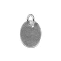 Silver Overlay oval tag charm with loop, handcrafted in India for wholesale jewelry findings and bulk supply.