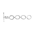 Silver Overlay chain toggle clasp with multiple oval links and bar-and-ring closure, handcrafted in India for wholesale jewelry findings.