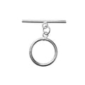 Silver Overlay classic toggle clasp with round ring and straight bar, handcrafted in India for wholesale jewelry findings.