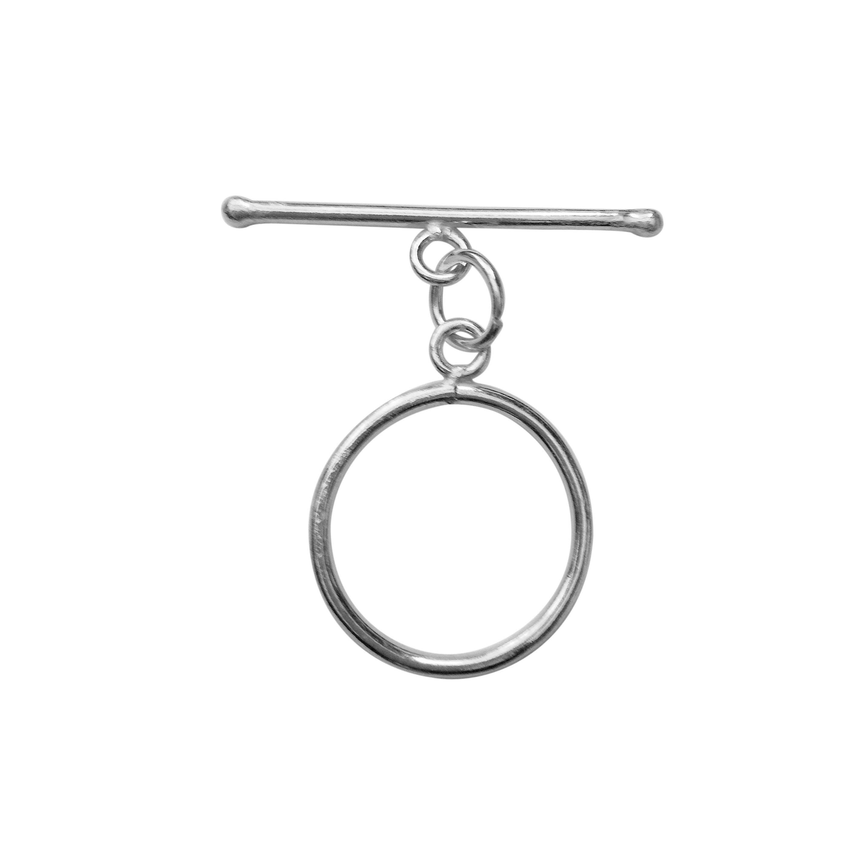 Silver Overlay simple toggle clasp with round ring and straight bar, handcrafted in India for wholesale jewelry findings.