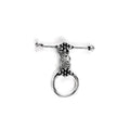 Silver Overlay decorative toggle clasp with round loop and textured detailing, handcrafted jewelry finding for wholesale buyers, handcrafted in India.