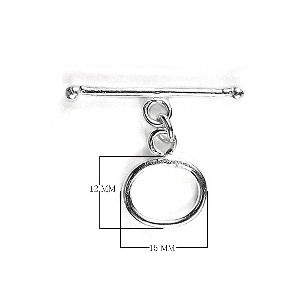 Silver Overlay oval toggle clasp with smooth loop and plain bar closure, handcrafted jewelry finding for wholesale buyers, handcrafted in India.