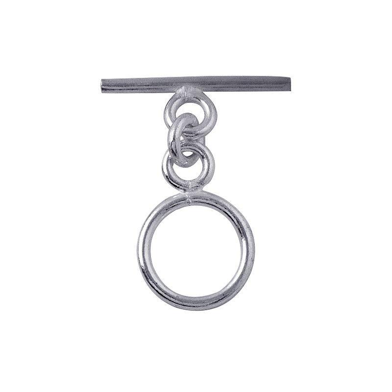 925 Sterling Silver toggle clasp with smooth round ring and straight bar, wholesale jewelry findings India