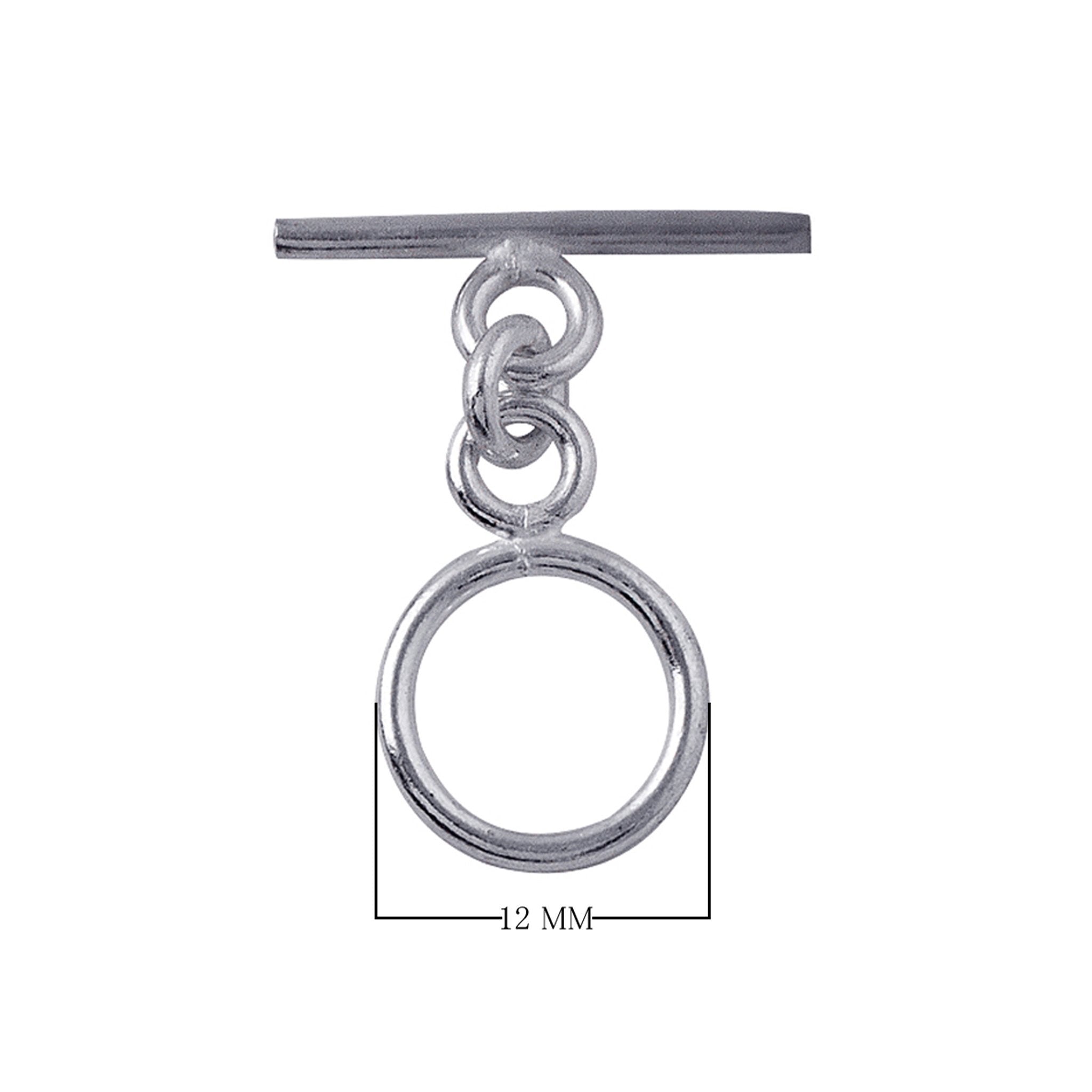 925 Sterling Silver toggle clasp with smooth round ring and straight bar, wholesale jewelry findings India