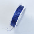 Handcrafted blue silver overlay over copper jewelry wire spool with smooth colored finish made in India