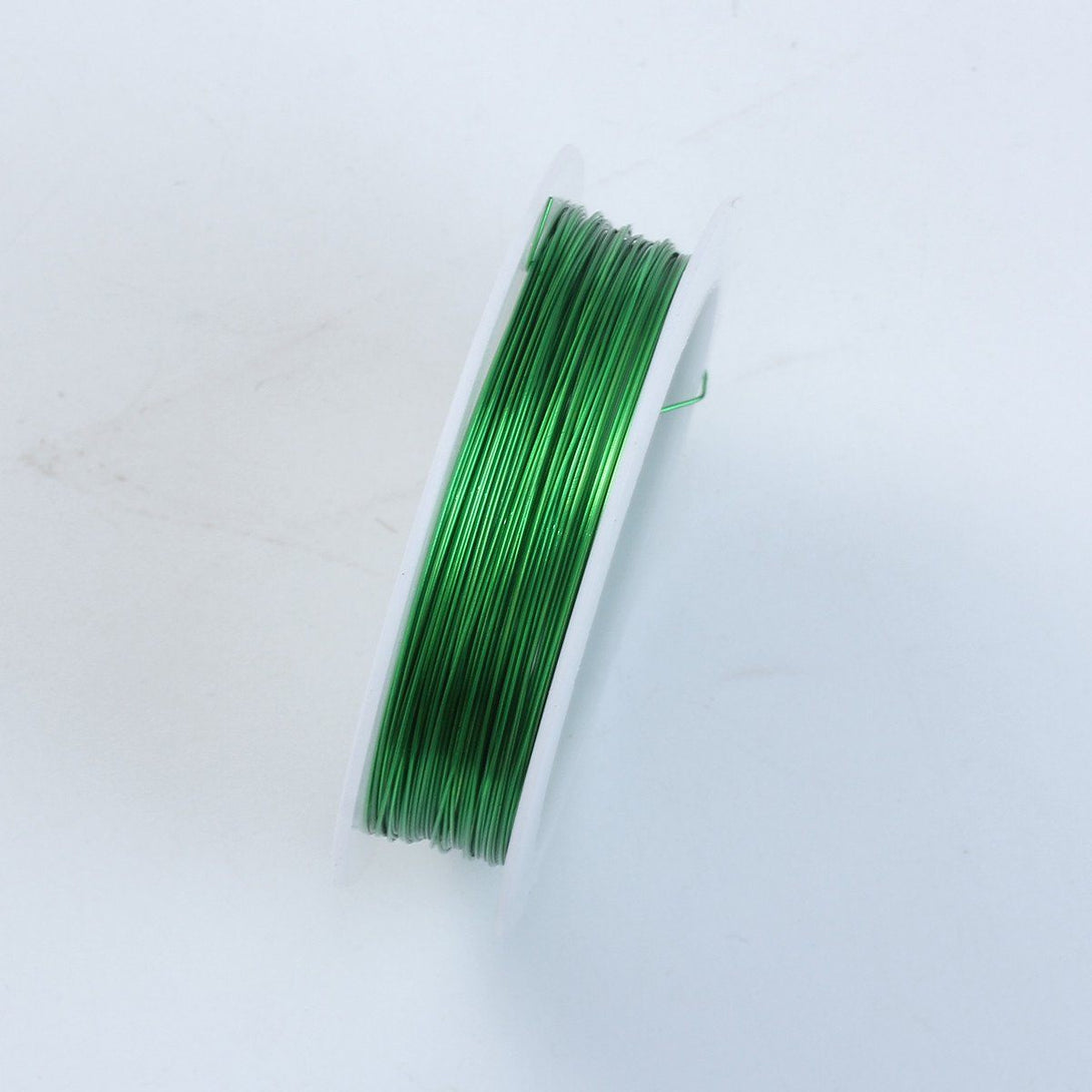 WGE-101-26G Green Color Wire 26 Gauge Beads Bali Designs Inc 