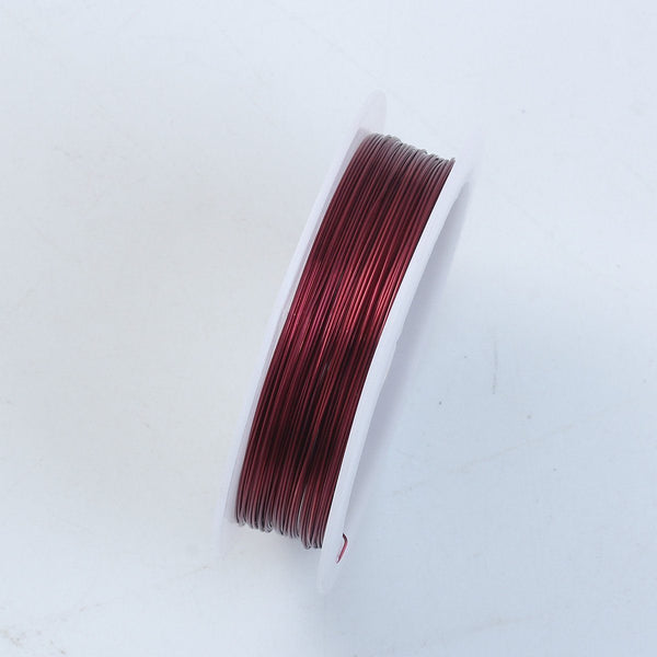 WWR-101-26G Wine Red Color Wire 26 Gauge Beads Bali Designs Inc 